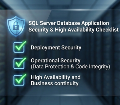 SQL Server Database Application Security & High Availability Checklist